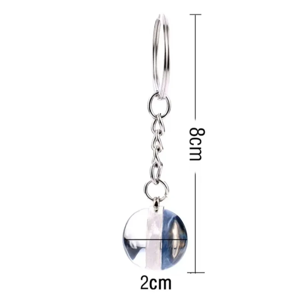 Aquarius Constellation Luminous Keychain, Glass Ball Pendant, Zodiac Keychain